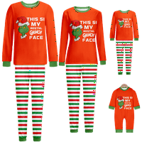 Usklađivanje Božićne pidžame Set Green Santa Cartoon Štampane veličine Dječjeg djece-ljubimce za kućne