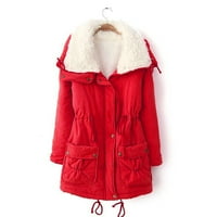 Zimska baršunasta jakna za žene plus veličine zip up kapuljač s dugim rukavima na otvorenom ležerne
