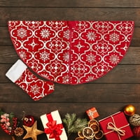 Postavi božićnu stil Tree suknje za hvatanje očiju od poliestera prekrasnog tepiha uzorka snijega za