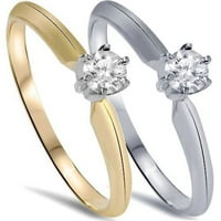 Pompeii 1 3CC IGI certificirani dijamantni zaručnički prsten 14k bijelo i žuto zlato
