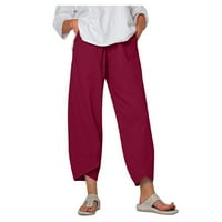 bvgfsahne džep za žene pantske struke hlače hlače čvrste harema elastične ležerne hlače