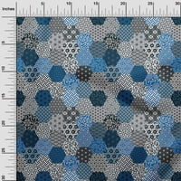 Onuone pamuk poplin plavi tkanini Geometrijski opseg opskrbe Ispiši šivanje tkanine sa dvorištem širom