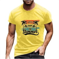 Majica za muškarce 3D kokosov drveće Print Ljeto Plažni bluze Tees kratki rukav Crew vrat na vrhu havajske