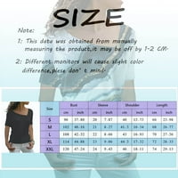 yinguo vrhovi za žene kratki rukav ljetni modni casual čvrste tiskane majice u boji Blok V rect t majice