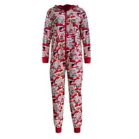 Leesechin Clearance ženske pajamas kombinezonskog putnika na kapuljaču na kapuljaču, pidžama ispis božićne