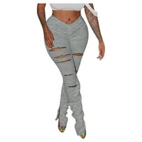 Ženske modne mikro hlače tanke ripse casual hlače chmora