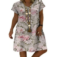 Niveer dame casual cvjetno tiska A-line suknje haljina za žene Ljetne casual masmirske haljine kratki