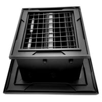16 W 16 H crno-aluminijski vanjski protočni otvor - kišni i vodootporan zračni otvor sa mrežom zaslona