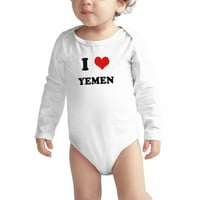 Srce Jemen voli Jemen Baby dugi bodysuits