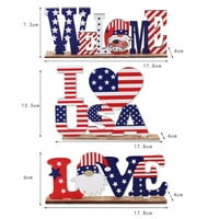 Američki dan nezavisnosti Četvrti ukrasi srpnja Kreativna slova Drveni ukrasi Desktop Dekoracija