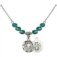 Rodijumska ogrlica s plavim decembarskim mjesecom kamene perle i čudesan šarm