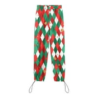 Tawop ženski božićni print elastični struk džepove zadivljujuće hlače pantzove za prodaju za čišćenje
