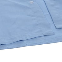 Muška ljetna banalna lana lana kratka rukava s kratkim rukavima spuštena gumb s labavom majicom M-3XL