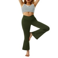 Ženske joge tregere - prekrižene tamke, bootcut Stretch pantalone u bojama