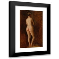 Thomas Eakins Crni moderni uokvireni muzej umjetnički print pod nazivom - Stojeći ženski goli