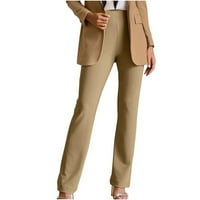 Široke pantalone za noge za žene elastične struke pamučne posteljine palazza hlače Čvrste casual labave