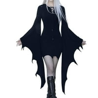 Gotička haljina za žene plus veličine hladno rame Leptir rukava mrežasta čipka vintage haljina za karnevalske