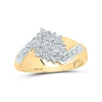 Jewels 10kt žuti zlatni ženski okrugli dijamantski prsten klastera CTTW