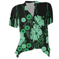 Prevelike majice za žene Grafički tee Vintage Plus Veličina Ljeto kratkih rukava Tunic V izrez Labavi