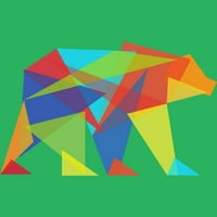Fraktalni geometrijski medvjed ženski Green Heather Grafički trkački trkački tenk - Dizajn od strane