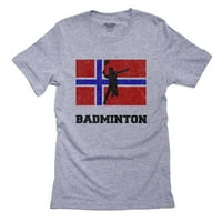 Norveška olimpijska - Badminton - zastava - Silueta Muška siva majica