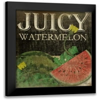 Pugh, Jennifer Black Modern Modern Framed Museum Art Print pod nazivom - Juicy Watermelon