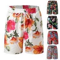 Baycosin Plaže kratke hlače za muškarce Proljeće Summer Leisure Party Party Hawaii Ispis Laceup Hlače