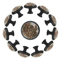 Okrugle kristalno staklene gumbe Leopard Print Ručka za vuču za ormare za ormare za ormar za ormar sa vijcima