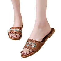 Ženske papuče proljeće Ljeto papuče ravno izvezeni etnički stil plaže modne cipele zapatos