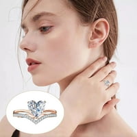 Bacc dodaci ljubavni oblikovani veliki rivestonski prsten dijamant ljubavni prsten elegantno geometrija