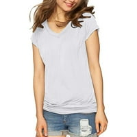 Košulje za žene Trendi Ljeto Ležerne prilike pune boje Ispis Skraćeno rušenje Labava bluza White S
