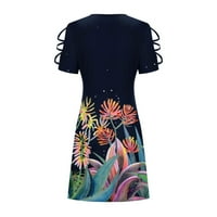 Miayilima Ljetne haljine za žene ljetne haljine za žene plaža cvijeće tiskati majicu sandress casual