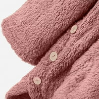Nejasan džemper za žene labave slatke kopče otisnuto dugme plišani vrhovi kapuljač sa kapuljačom kaputima