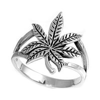 Sterling Silver Cannabis Indica Ring Ring 5