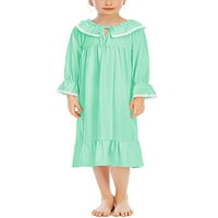 GRIANLOOK GIRKE SLEEPEHER SOLD Color Nighthowns Crew Neck Casual Pajamas Cracy Up Child Girl Comfy Ruffled