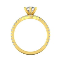 Sertifikovani Carat TW Diamond Solitaire Set za mladenke za brisalne prstenje u 14K žutom zlatu