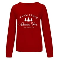 Božićne majice za žene slatke izlasku na vrhu Ležerne prilike za jesen Y2K odjeća Elegantna pulover