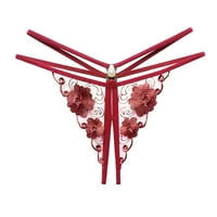 Cuekondy donje rublje Žene Bikini sabojni struk Cvjetni vezom izdužene prozirne mrežice otvorene crotch