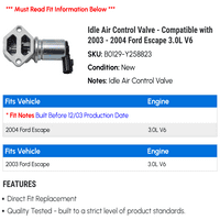 U praznom upravljačkom ventilu zraka - kompatibilan sa - Ford Escape 3.0L V6