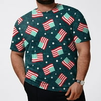 Majice za majice za muške, muške američke zastave Dnevne majice kratkih rukava mišića majice na vrhu