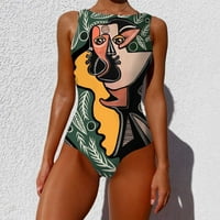 SKPABO WOMENS jednodijelni kupaći kostimi za kupaće kostime Colorblock V ret za podešavanje rezanja