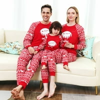 Božićne pidžame za obiteljske dječake Djevojke Baby Elk Print Top + hlače koje odgovaraju pidžami Postavi