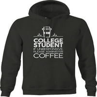 Student na fakultetu Ako ne reagira kapuljača za kavu za velike muškarce 3xl tamno siva