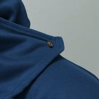 Plava muška zabava ulica trend ogrtač visoko ovratnik ličnost čvrsta boja tamna stila gumba ogrtač kaput
