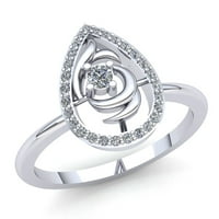 0.5carat Round Cut Diamond Dame Accent Personalizirani angažman Fancy Ring Solid 14K ruža, bijela ili
