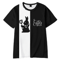 New Adults Kids Fashion Majica Uskršnji ispisani uzorak Kratki rukav Okrugli vrat Lood top, Odrasli