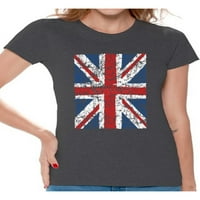 Newwward Styles Jack Flag Women Majica Britanski stil Dame Majica Engleska majica I Love England Majica