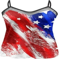 Dabuliu 4. srpnja tenkovi za žene O vrat casual plus veličina USA zastava na vrhu majica bez rukava