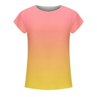 Ženske košulje s kratkim rukavima Ženska povremena gradijentna boja majica kratkih rukava Tunički bluza