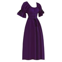 Haljina za žene Vintage kratka latica rukav O-izrez Dress Cosplay haljina